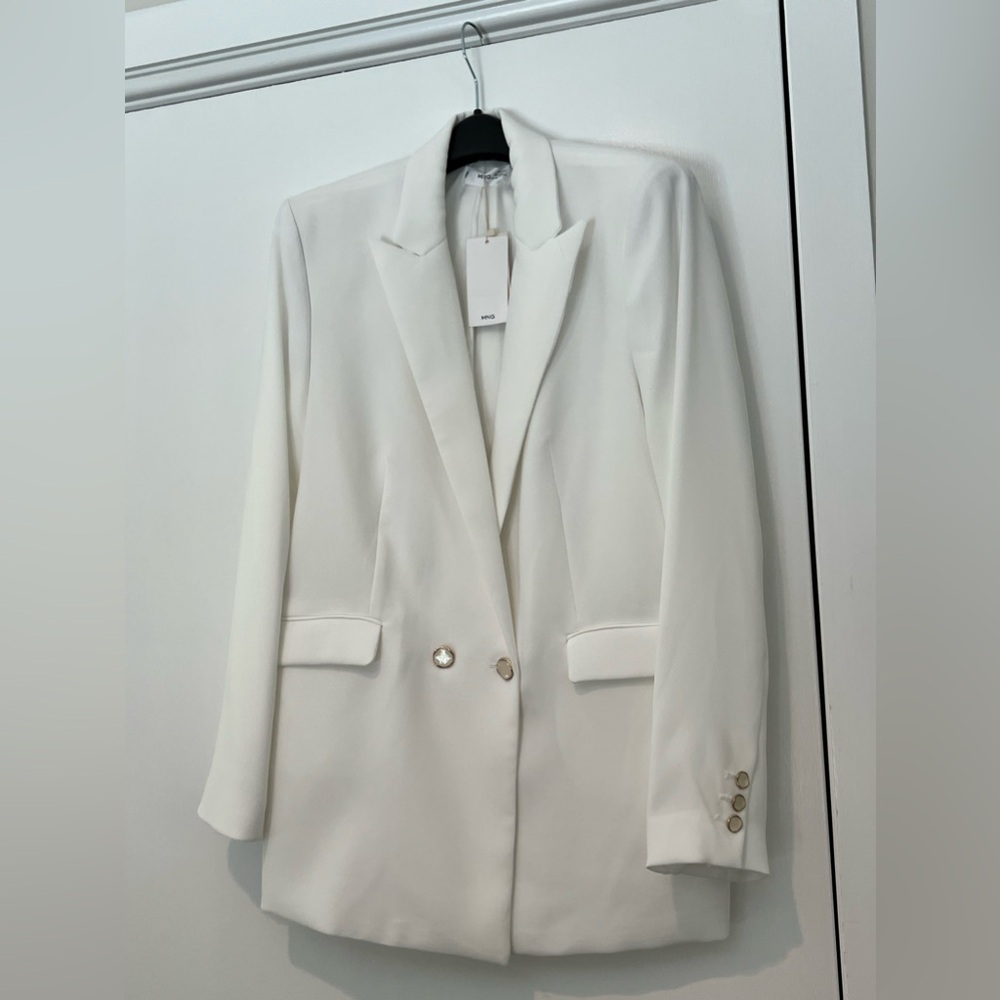 Mango white suit blazer